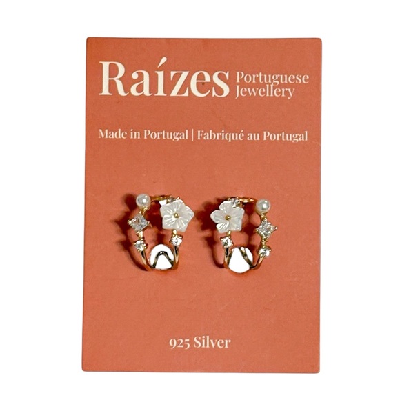 Raizes Portugese Jewlery Jewelry - Raizes Portuguese Jewelry 925 Mother of Pearl Flower Earrings